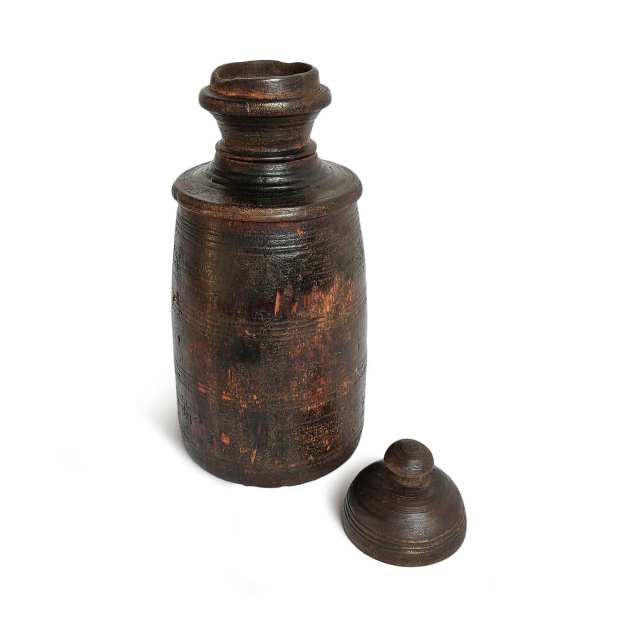 Vintage Wood Nepal Food Jar - Thumbnail 4
