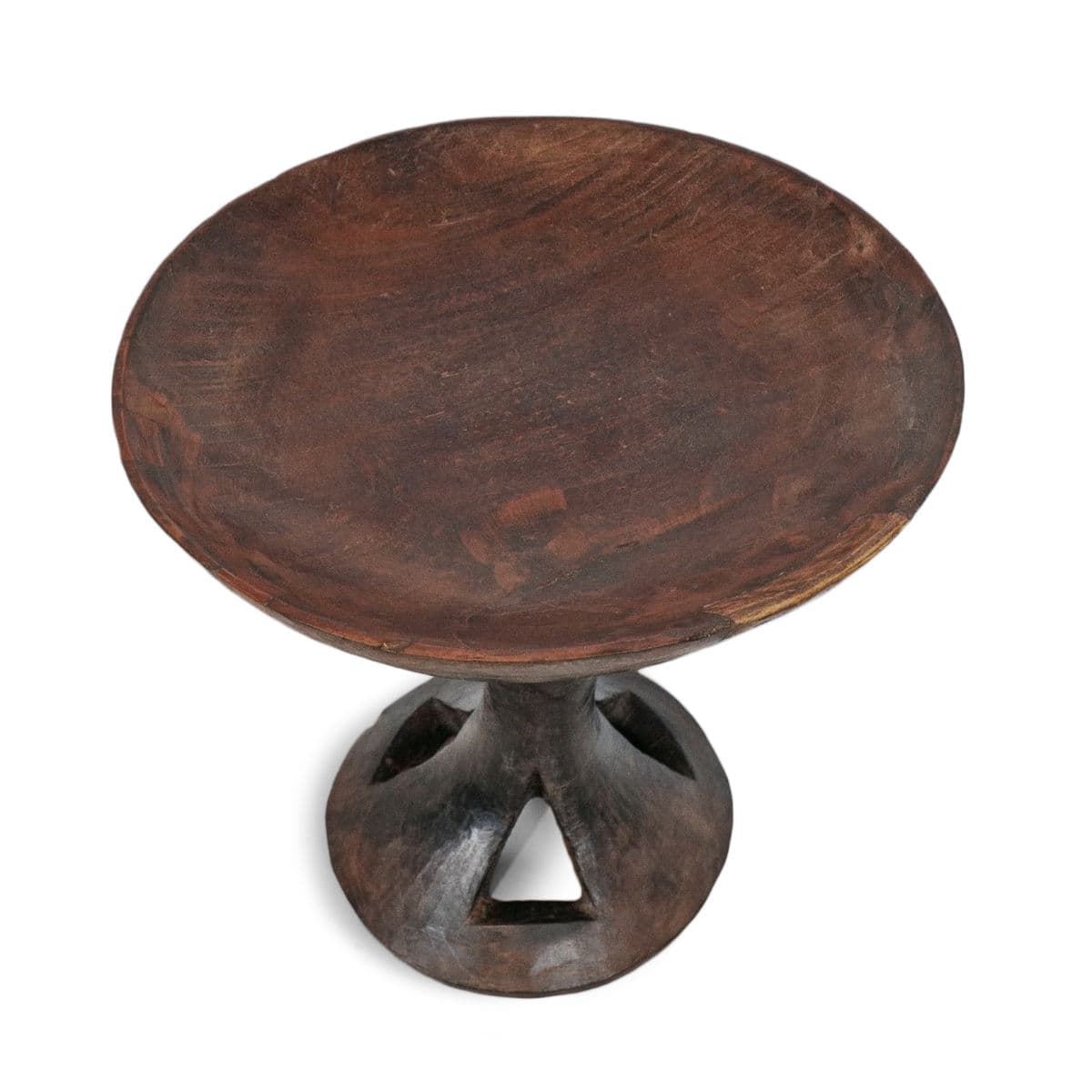 Vintage Naga Wood Serving Bowl Stand - Thumbnail 4