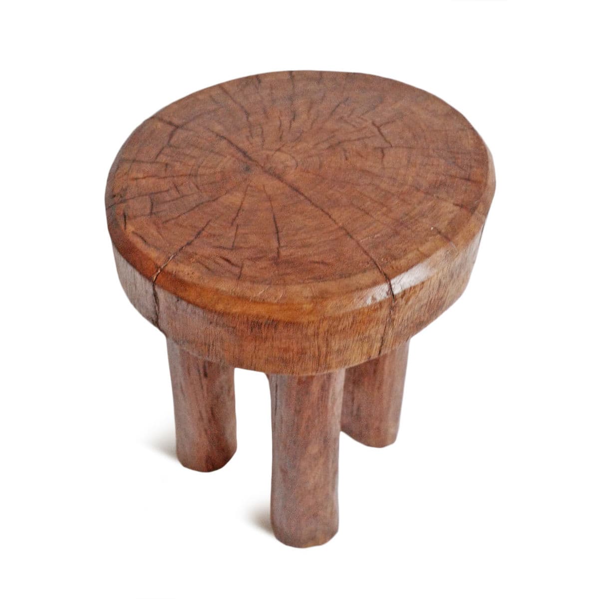 Vintage Ivory Coast Wood Stool - Thumbnail 4