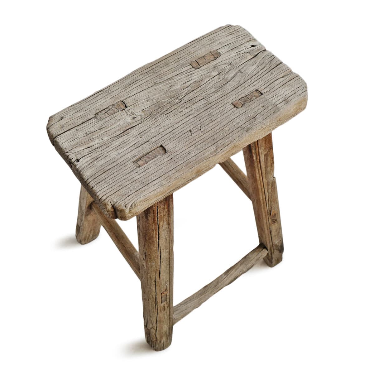 Vintage Elm Work Farm Stool - Thumbnail 4