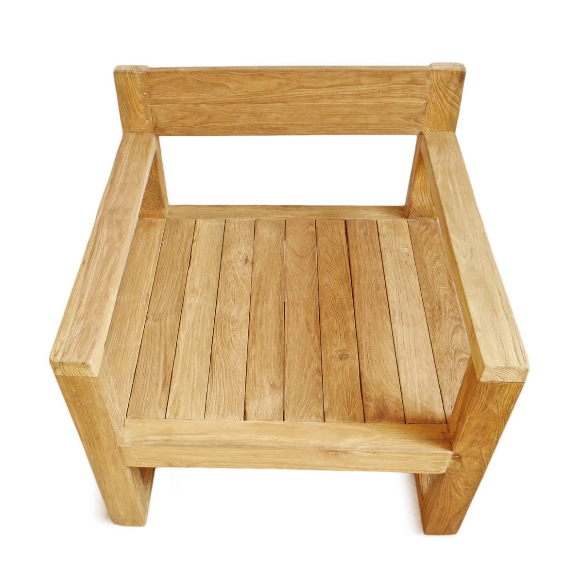 Outdoor Modern Teak Club Chair - Thumbnail 4