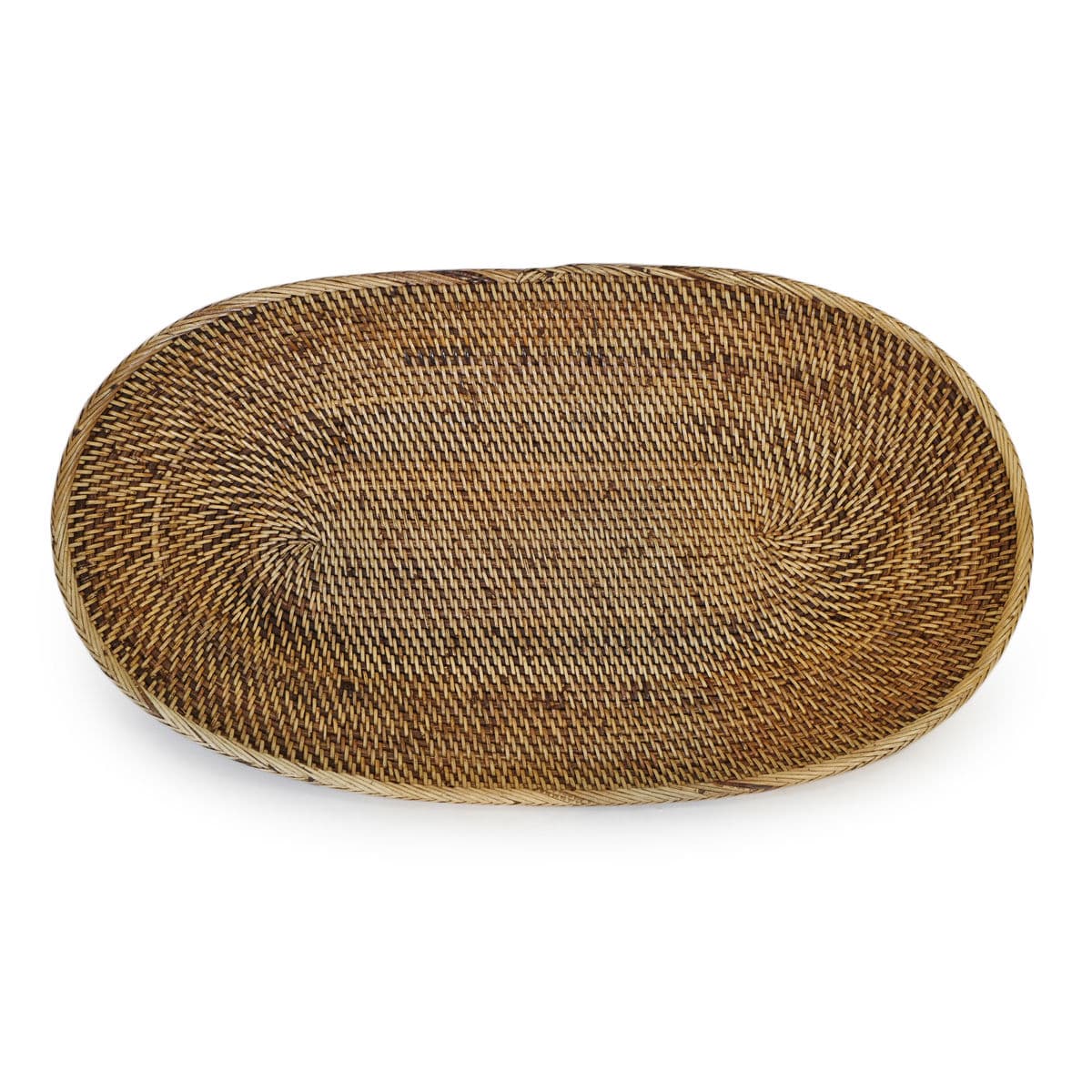 Tea Stained Rattan Oval Plate - Thumbnail 4
