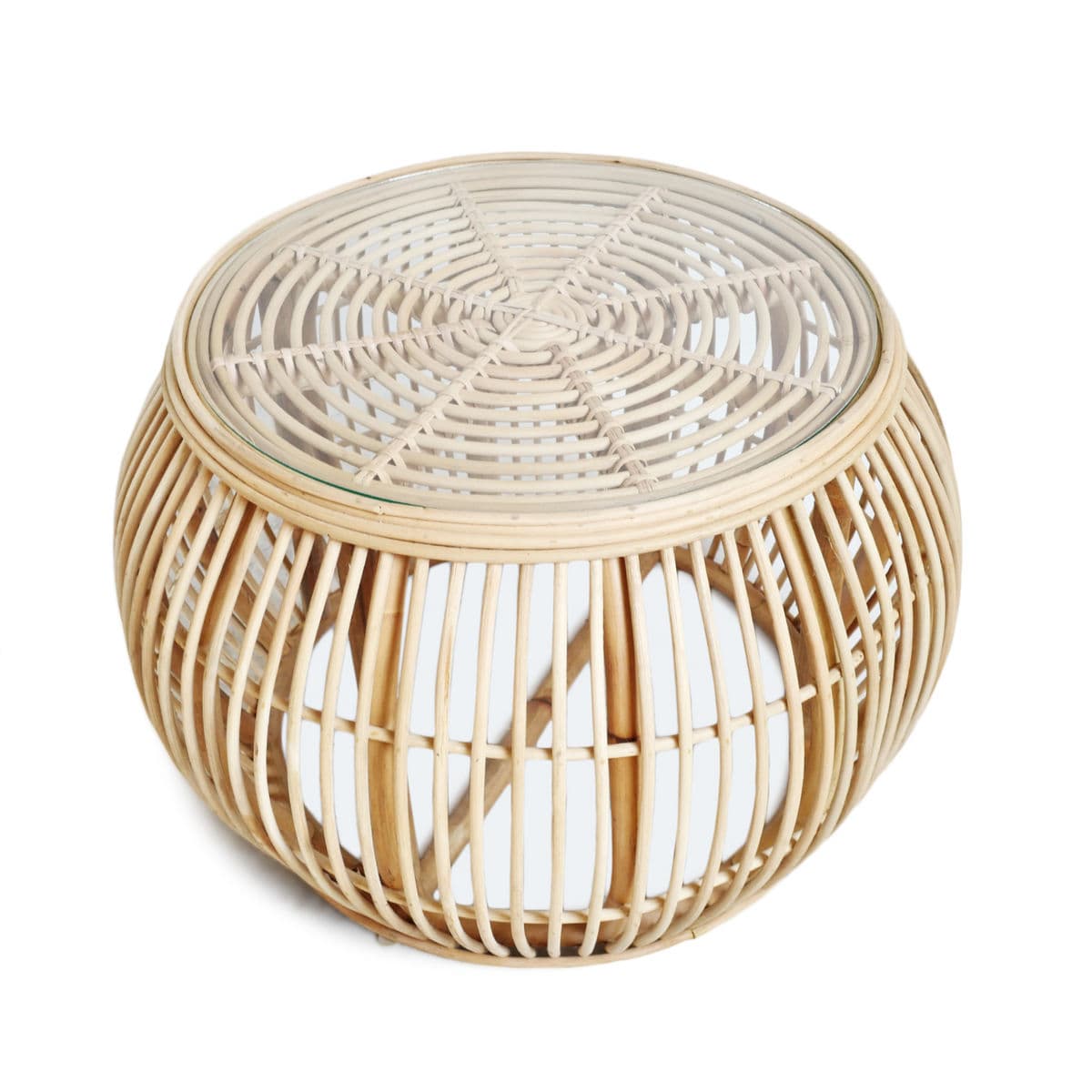 Round Rattan Barrel Coffee Table - Thumbnail 4