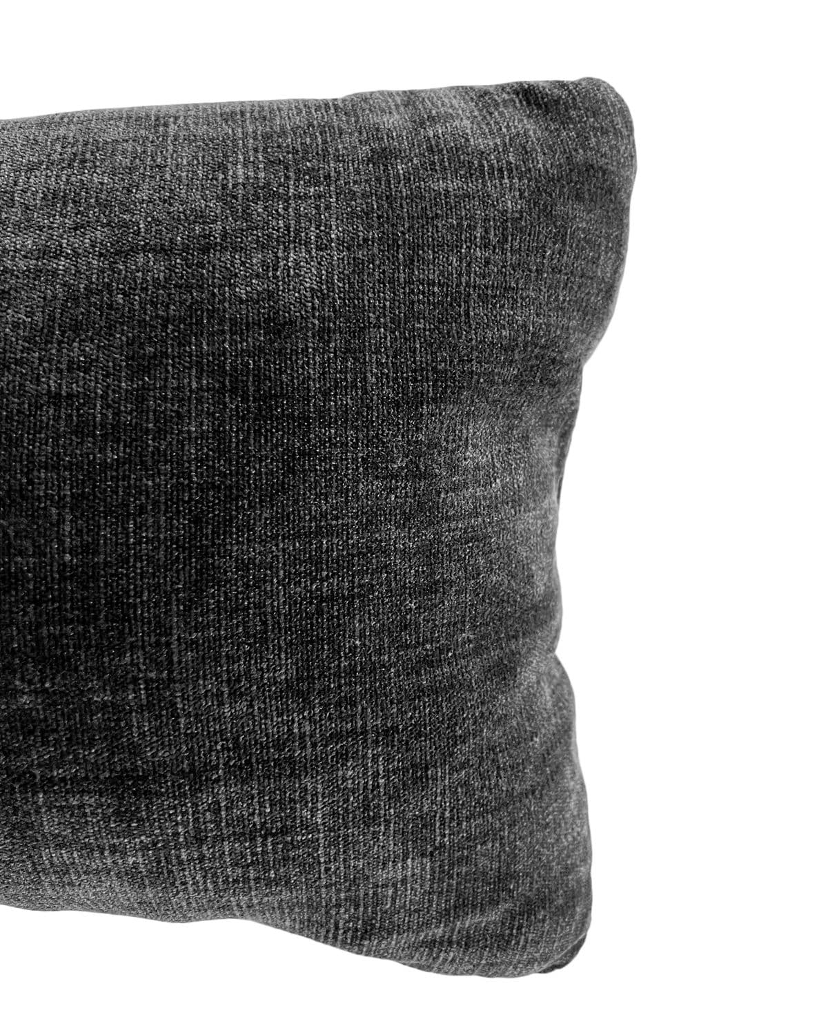 Grey Chenille Lumbar Pillow - Thumbnail 4