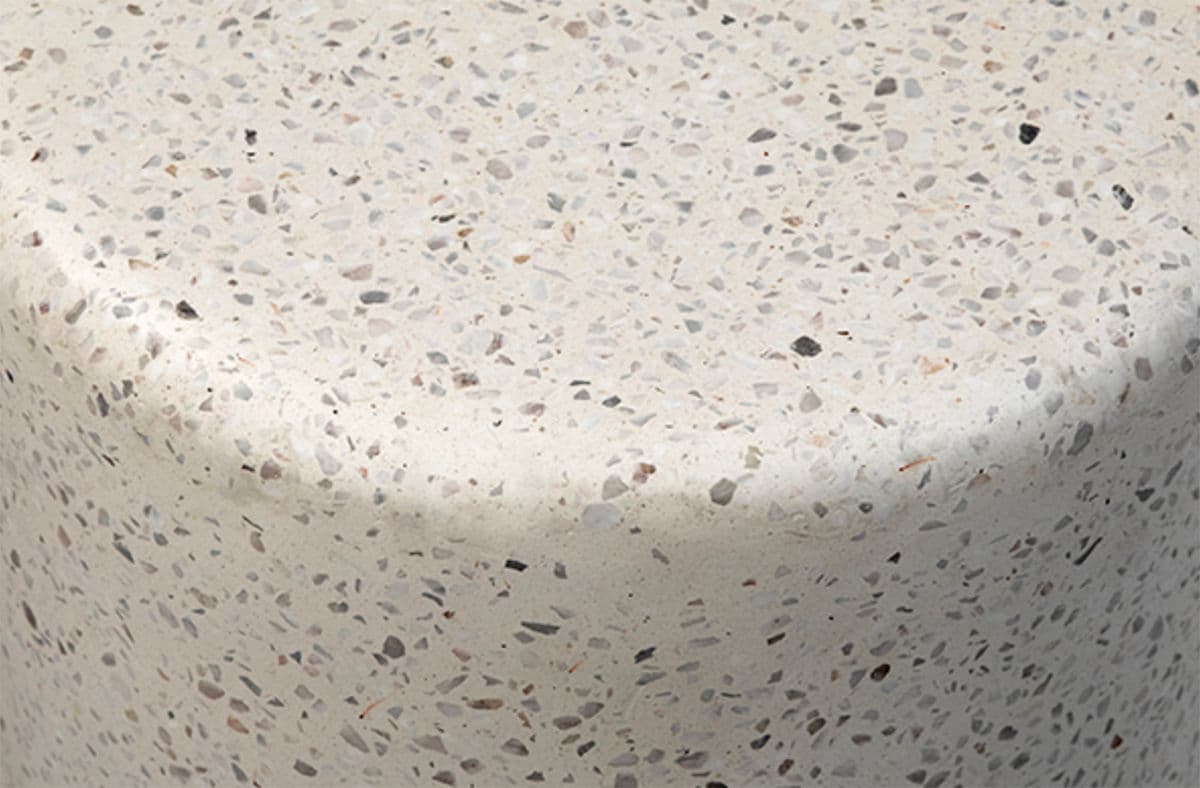 White Terrazzo Round Side Table - Thumbnail 4