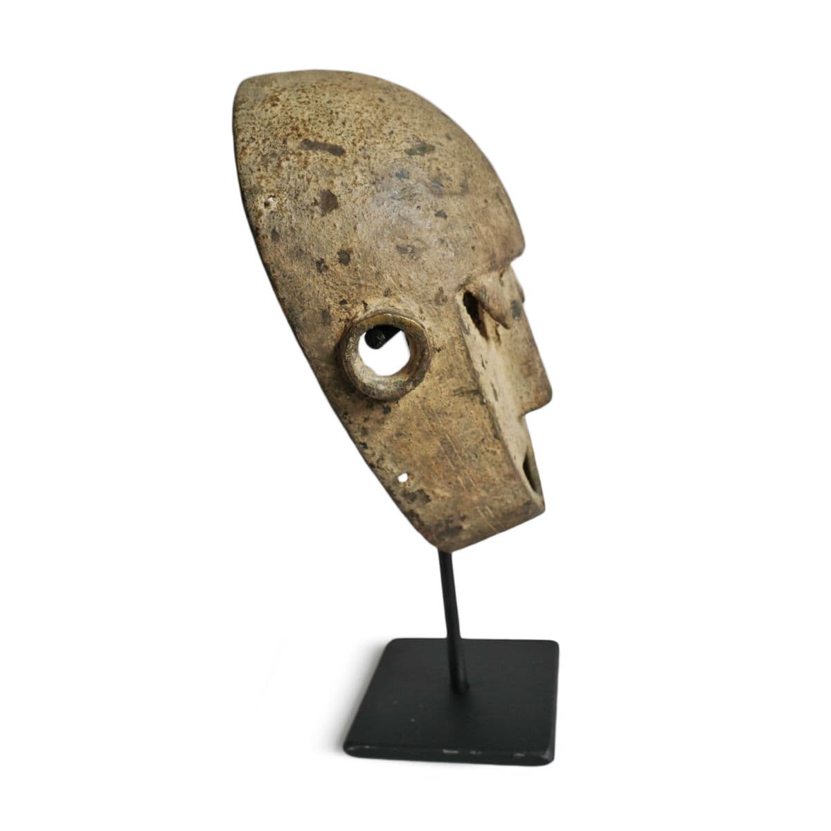 Old Baule Bronze Mask on Stand - Thumbnail 4