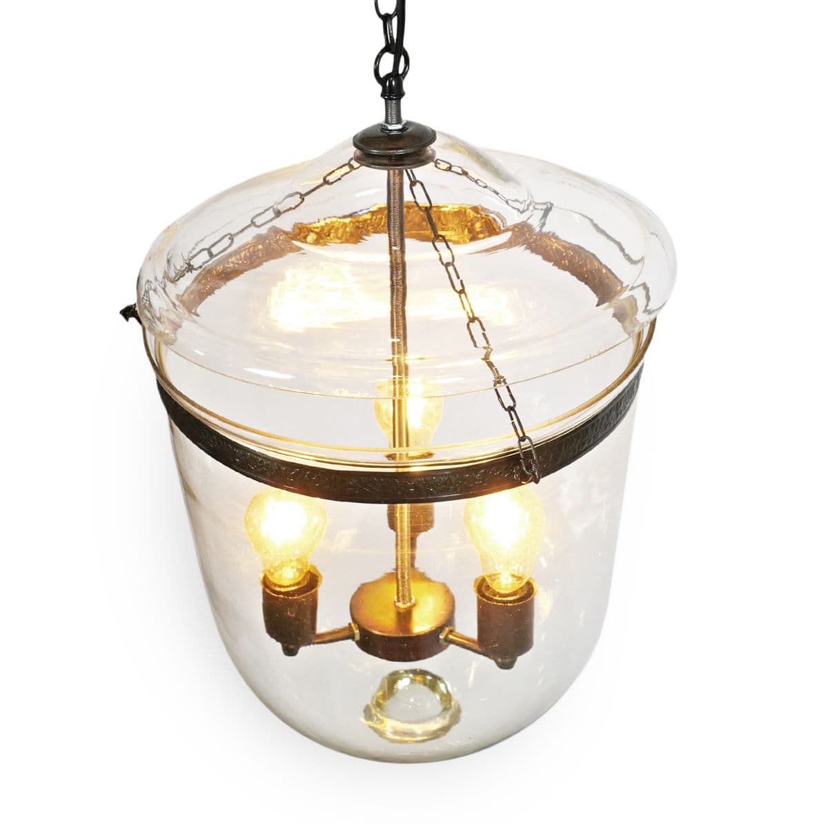 Vintage Clear Glass Hundi Light Large - Thumbnail 4