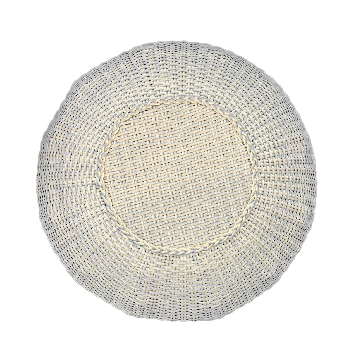 Faux Wicker Bubble Stool Ottoman - Thumbnail 4