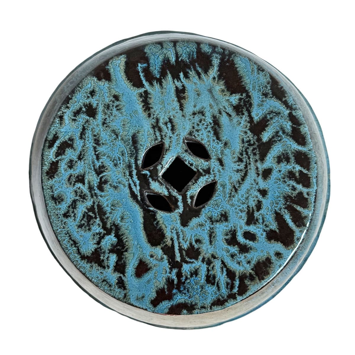 Ocean Blue Ceramic Garden Stool - Thumbnail 4