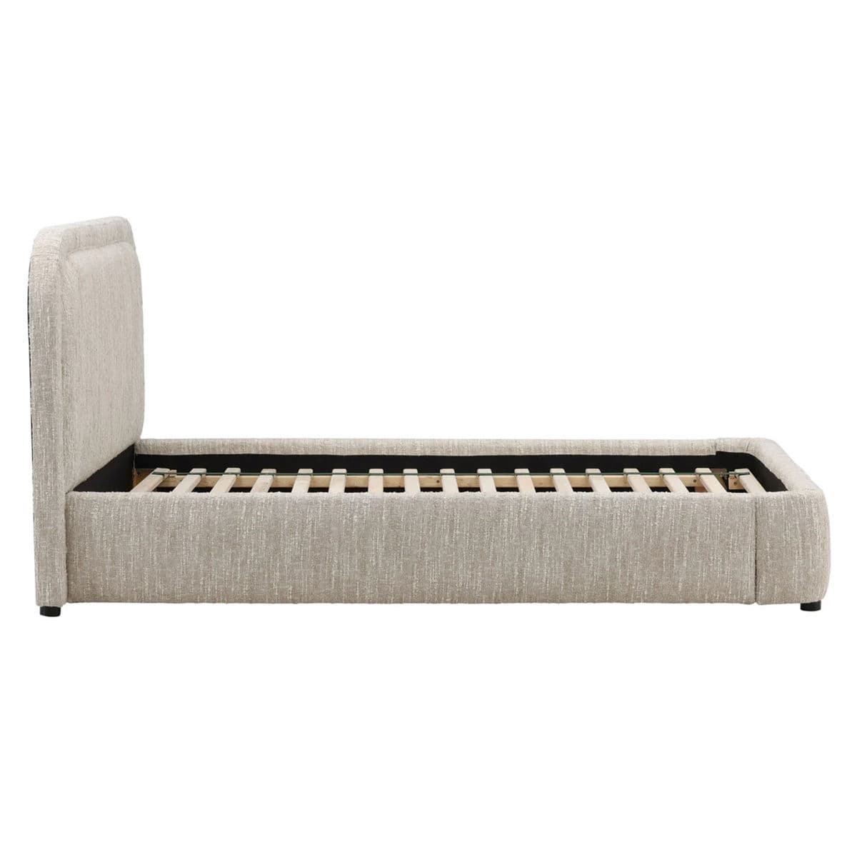 Renfrow Beige Rounded Queen Bed Frame - Thumbnail 4