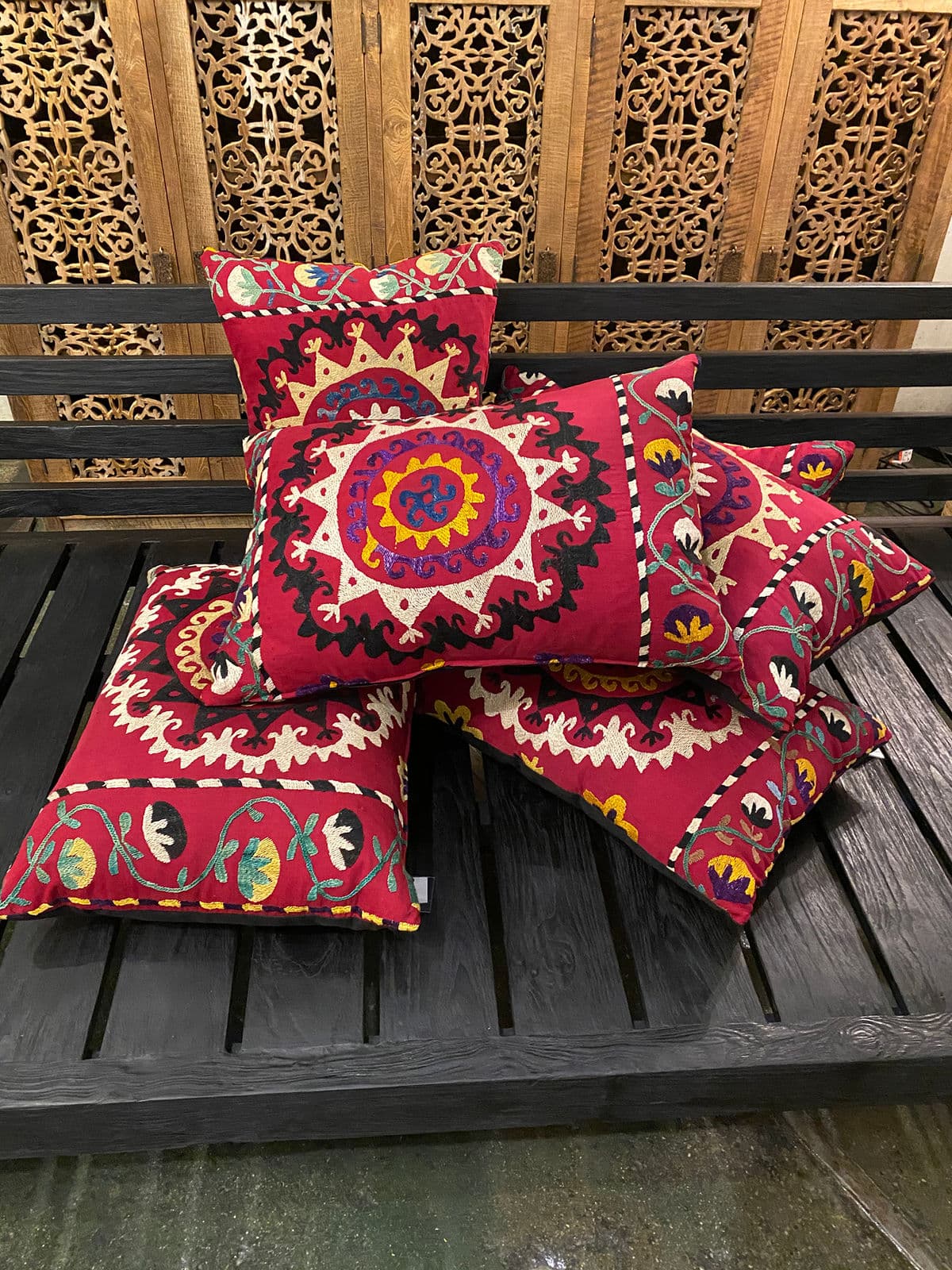 Vintage Suzani Down Pillow - Thumbnail 4