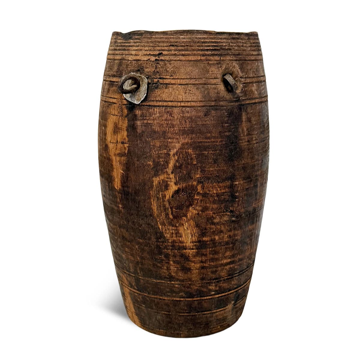 Vintage India Wood Water Pot - Thumbnail 4