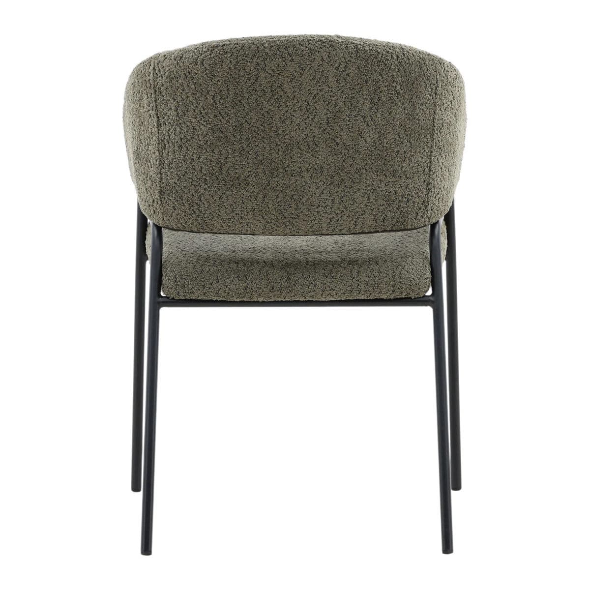 Olive Boucle Scoop Dining Chair - Thumbnail 4