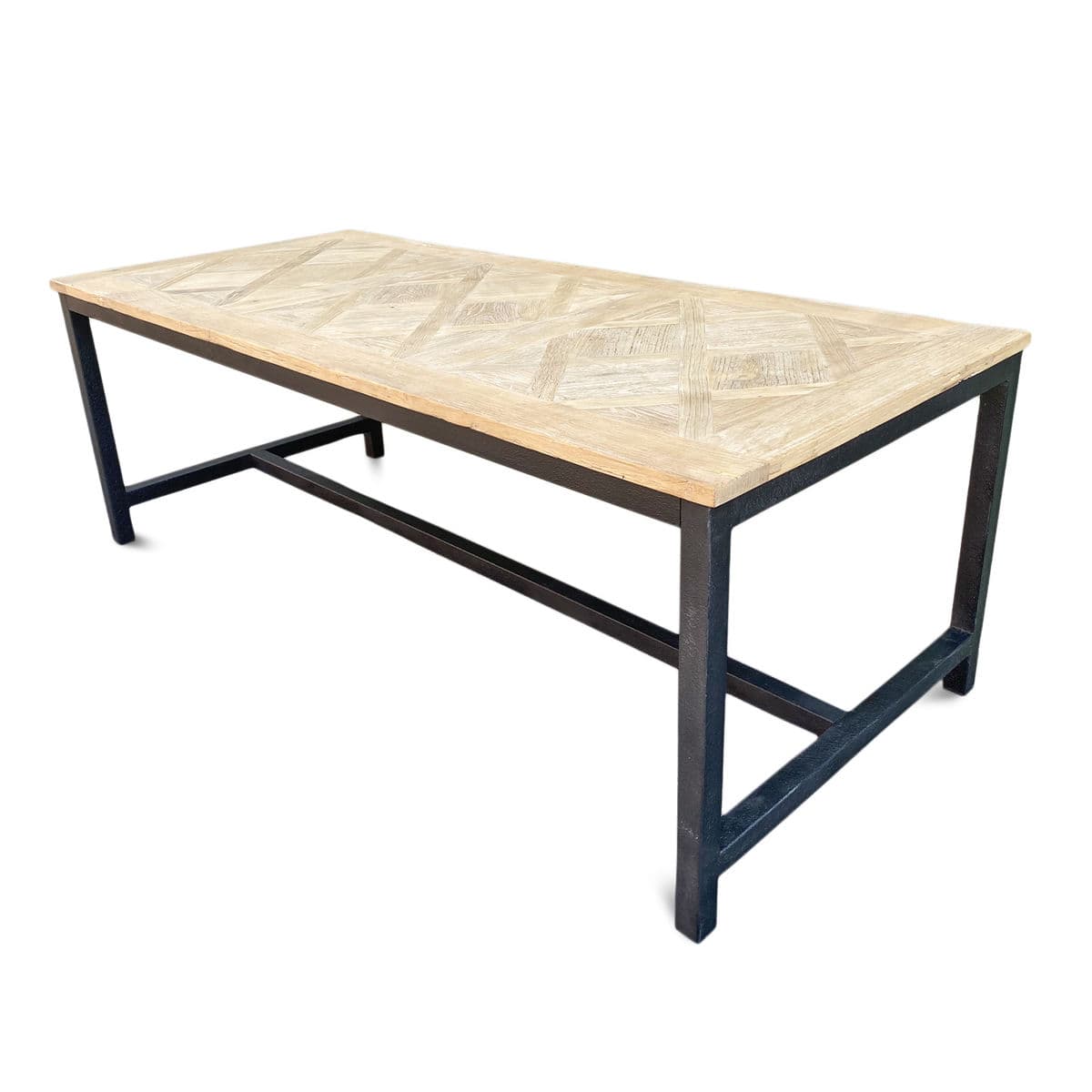 Modern Elm Parquet Dining Table - Thumbnail 4