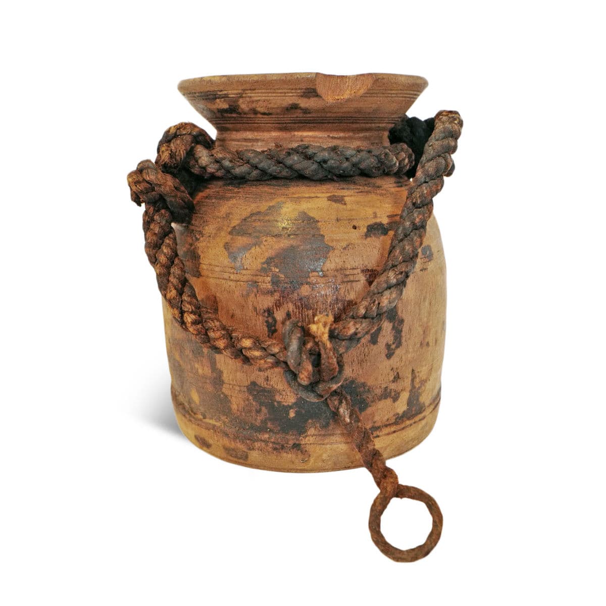 Old India Wood Pot - Thumbnail 4