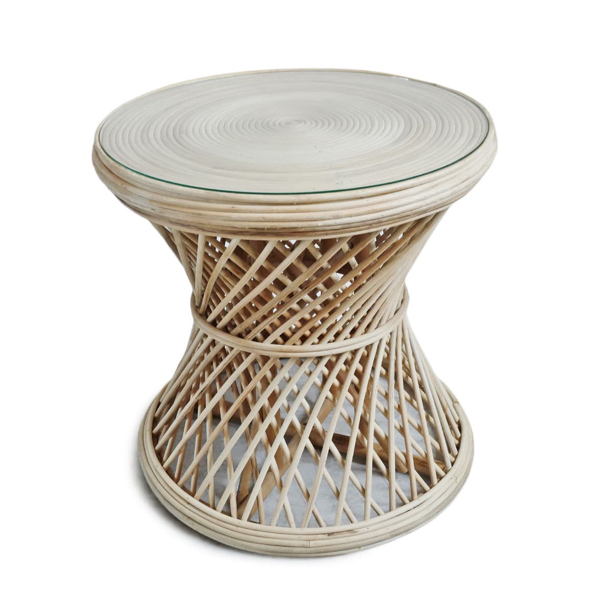 Hourglass Wicker Side Table - Thumbnail 4