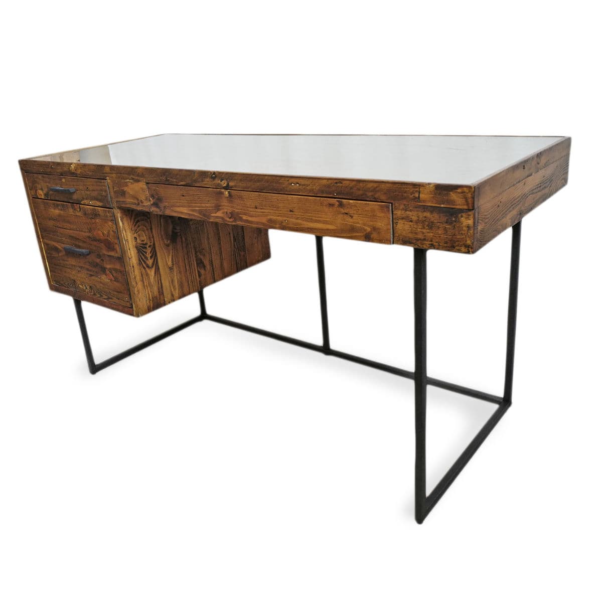 Salvaged Wood & Iron Desk - Thumbnail 4