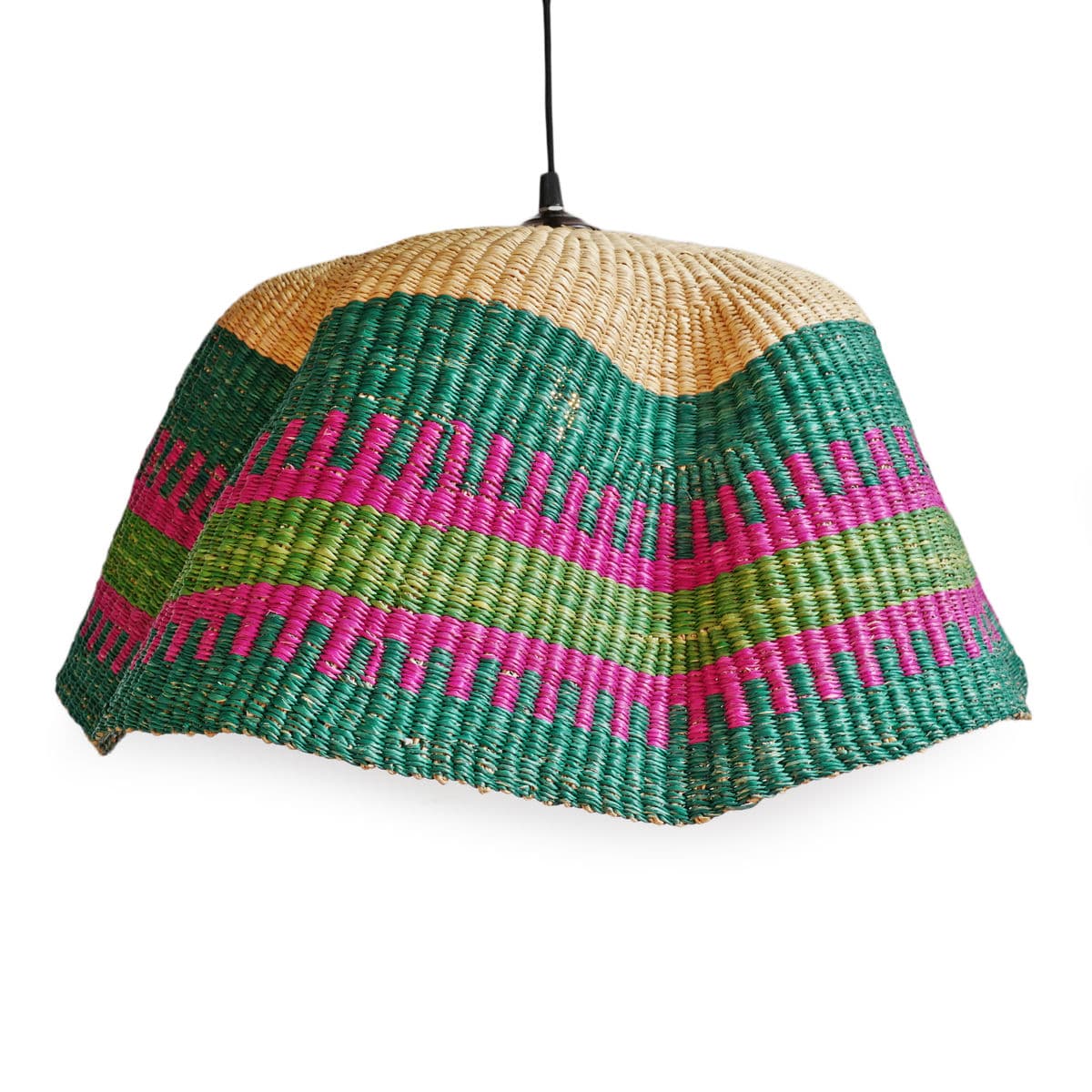 Bolga Wave Basket Light Pendant - Thumbnail 4