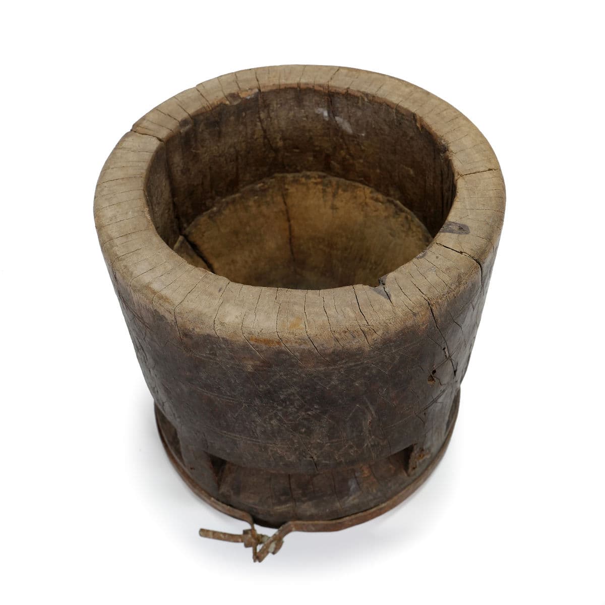 Old India Wood Pestle Pot - Thumbnail 4