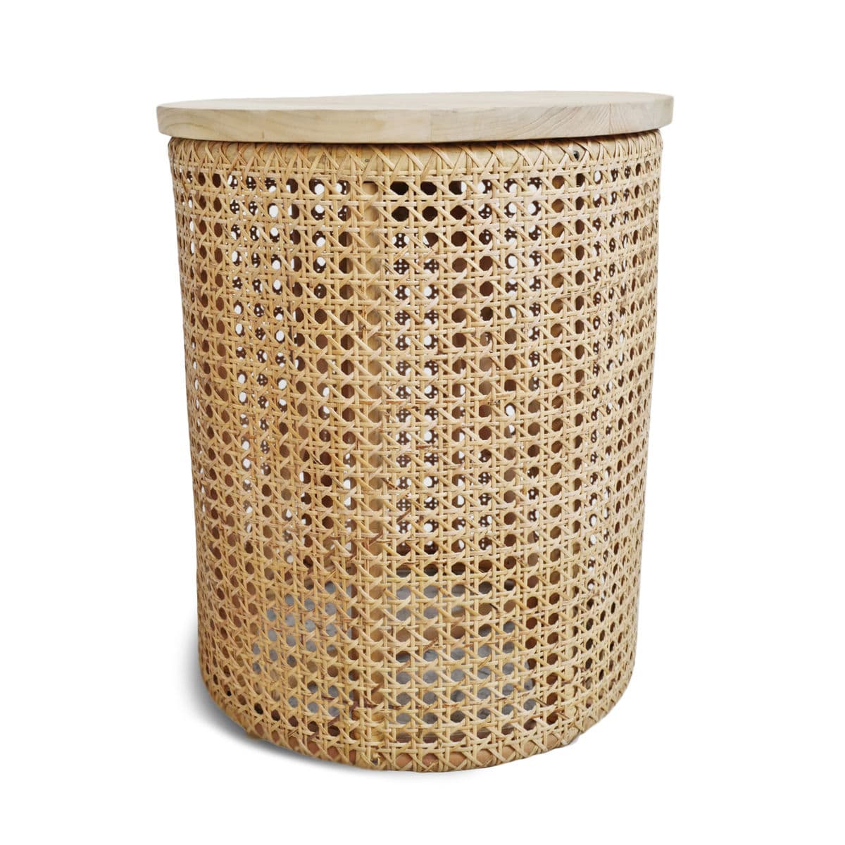 Bahama Cane & Teak Side Table - Thumbnail 4