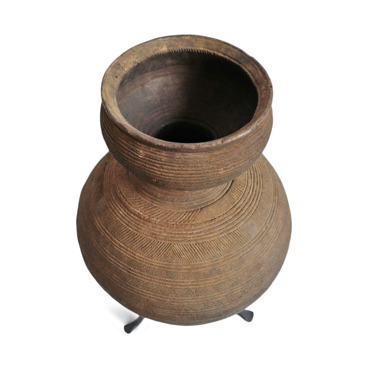 Vintage Bida Water Vessel on Stand - Thumbnail 4