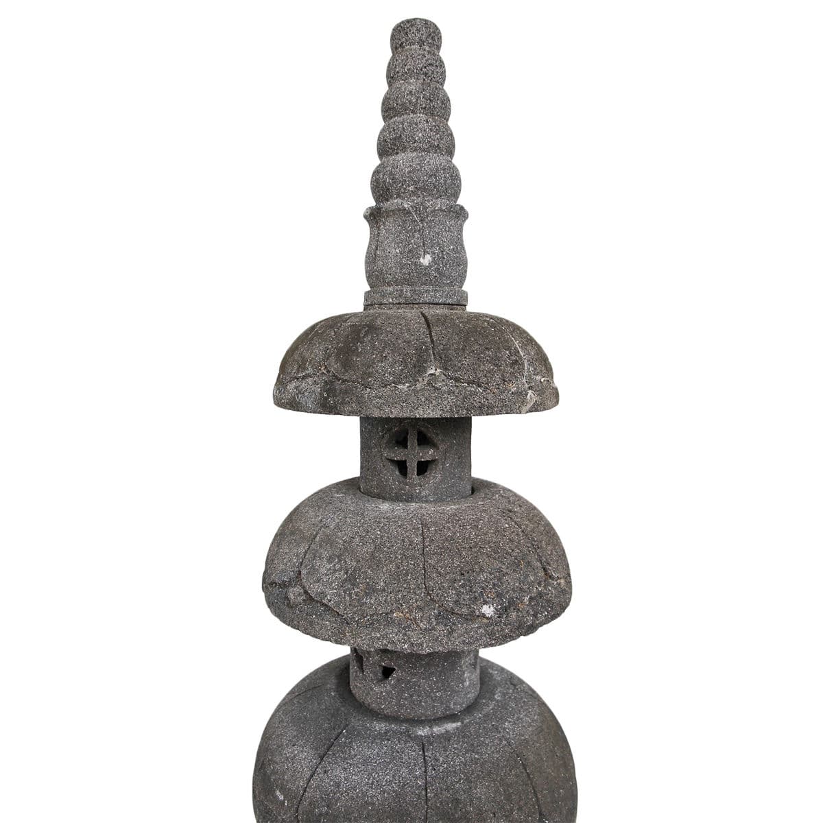 Round Lava Stone Garden Pagoda - Thumbnail 4