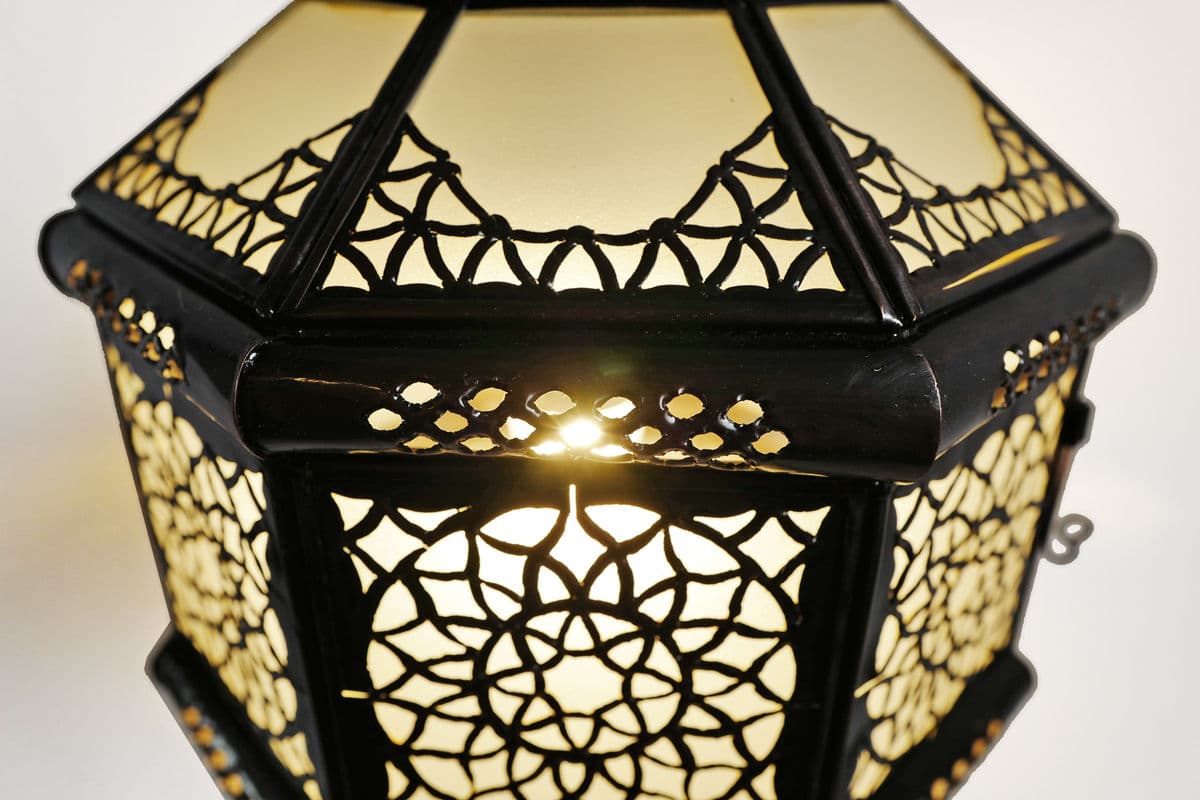 Metal Work Frosted Glass Lantern - Thumbnail 4