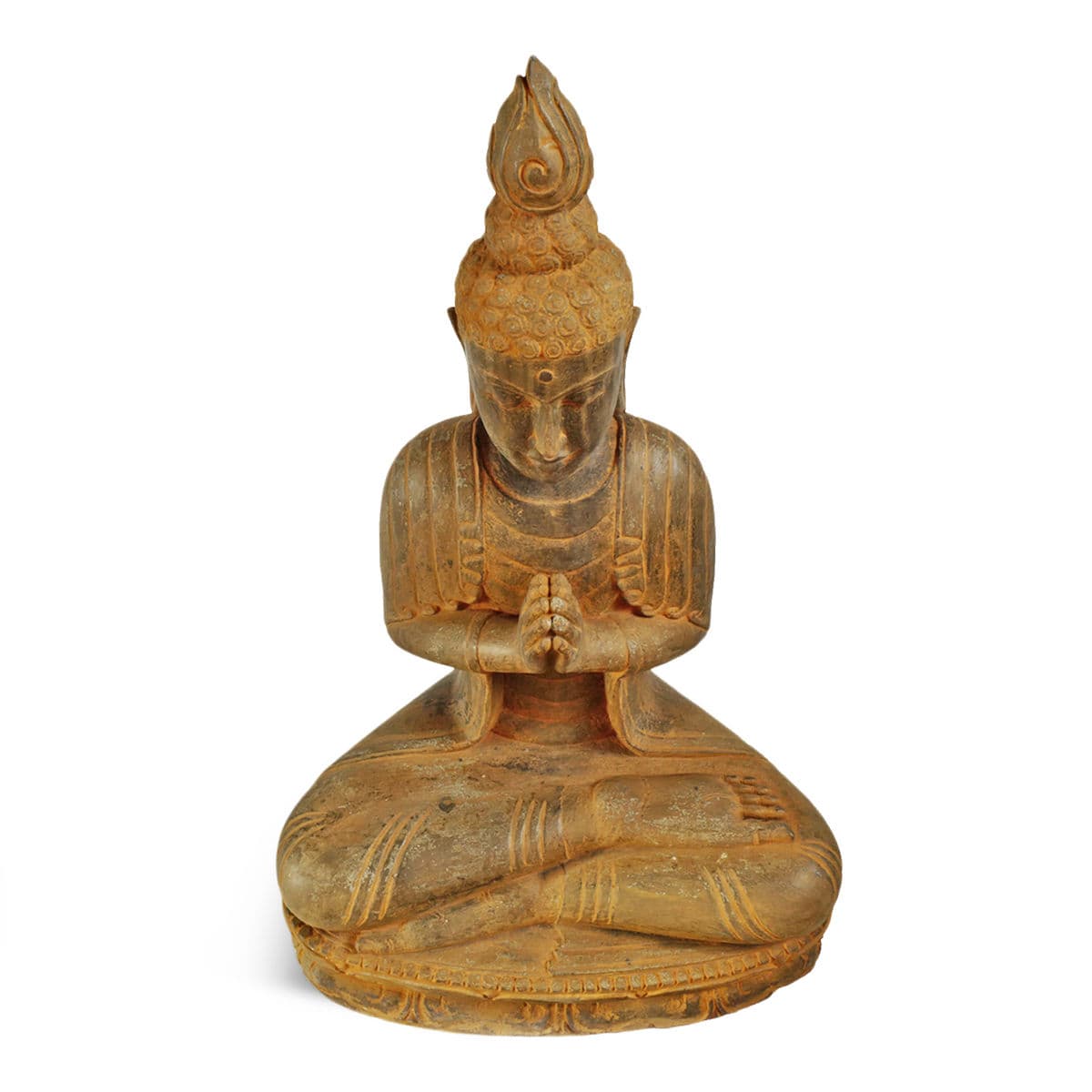 Rust Stone Sitting Garden Buddha - Thumbnail 4