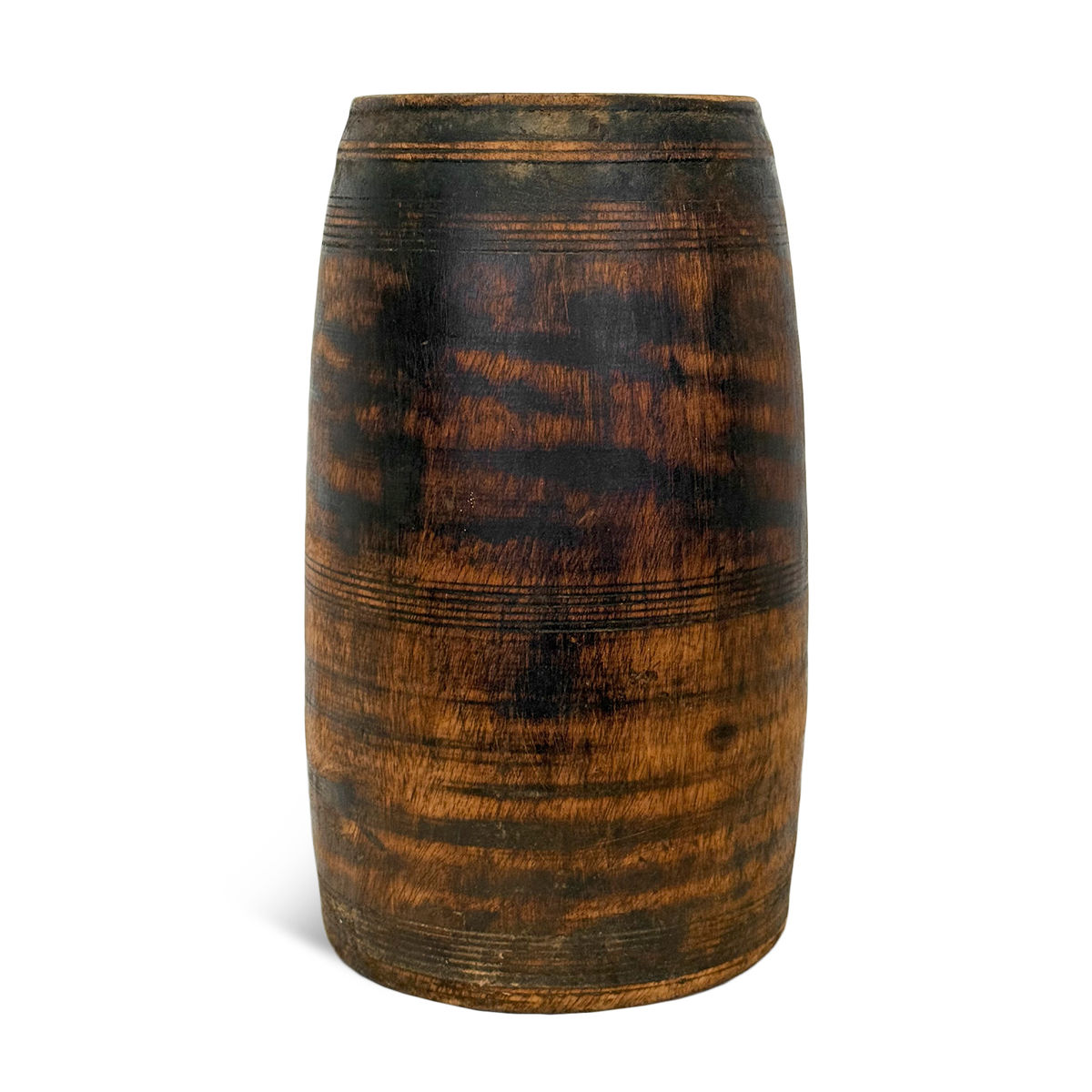 Vintage India Wood Water Pot - Thumbnail 4