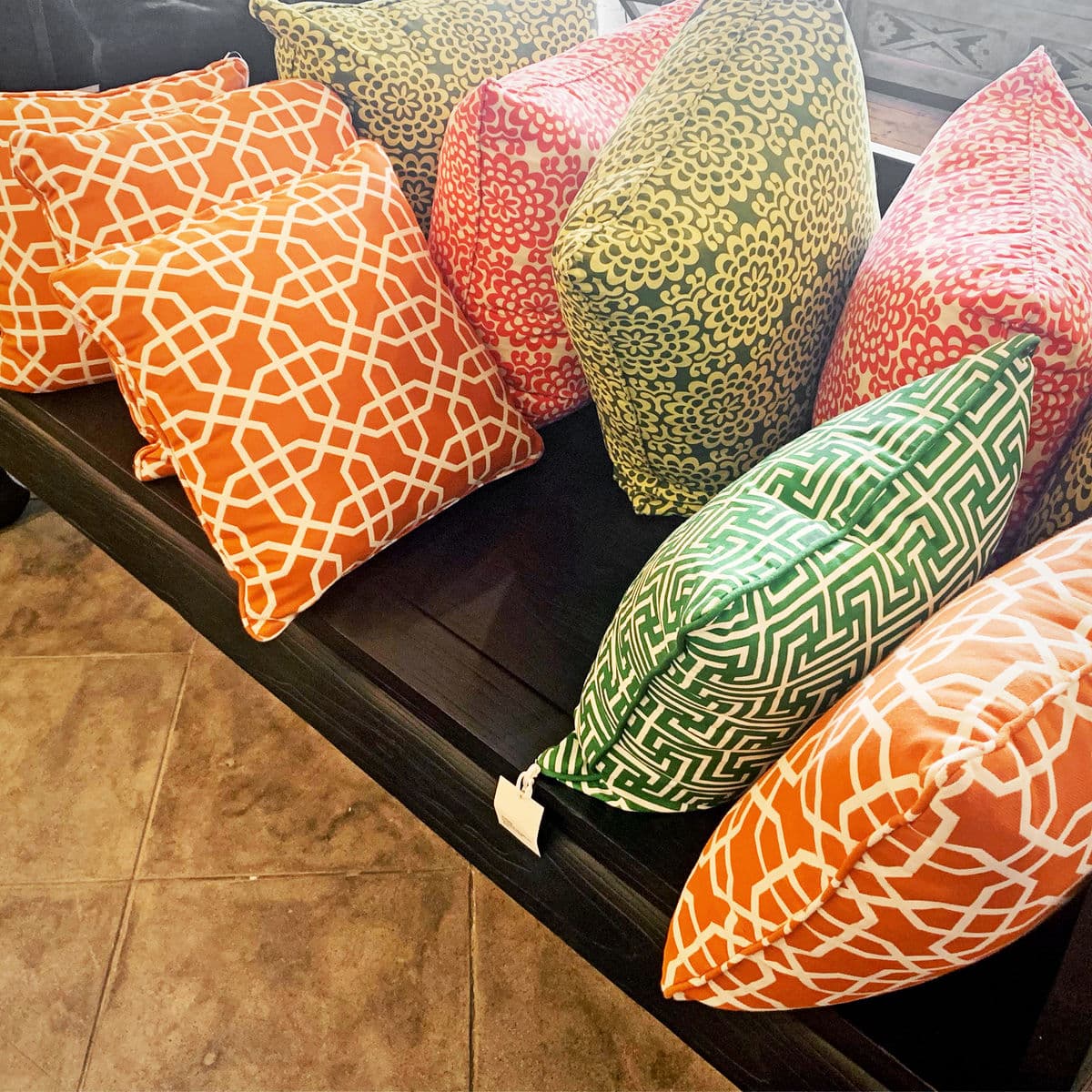 Outdoor Orange Moorish Throw Pillow - Thumbnail 4