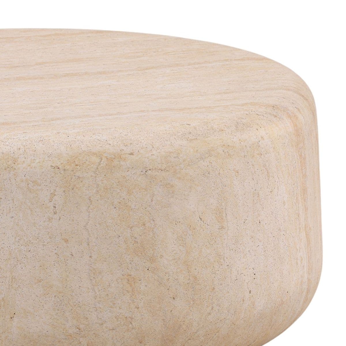 Faux Travertine Round Coffee Table - Thumbnail 4