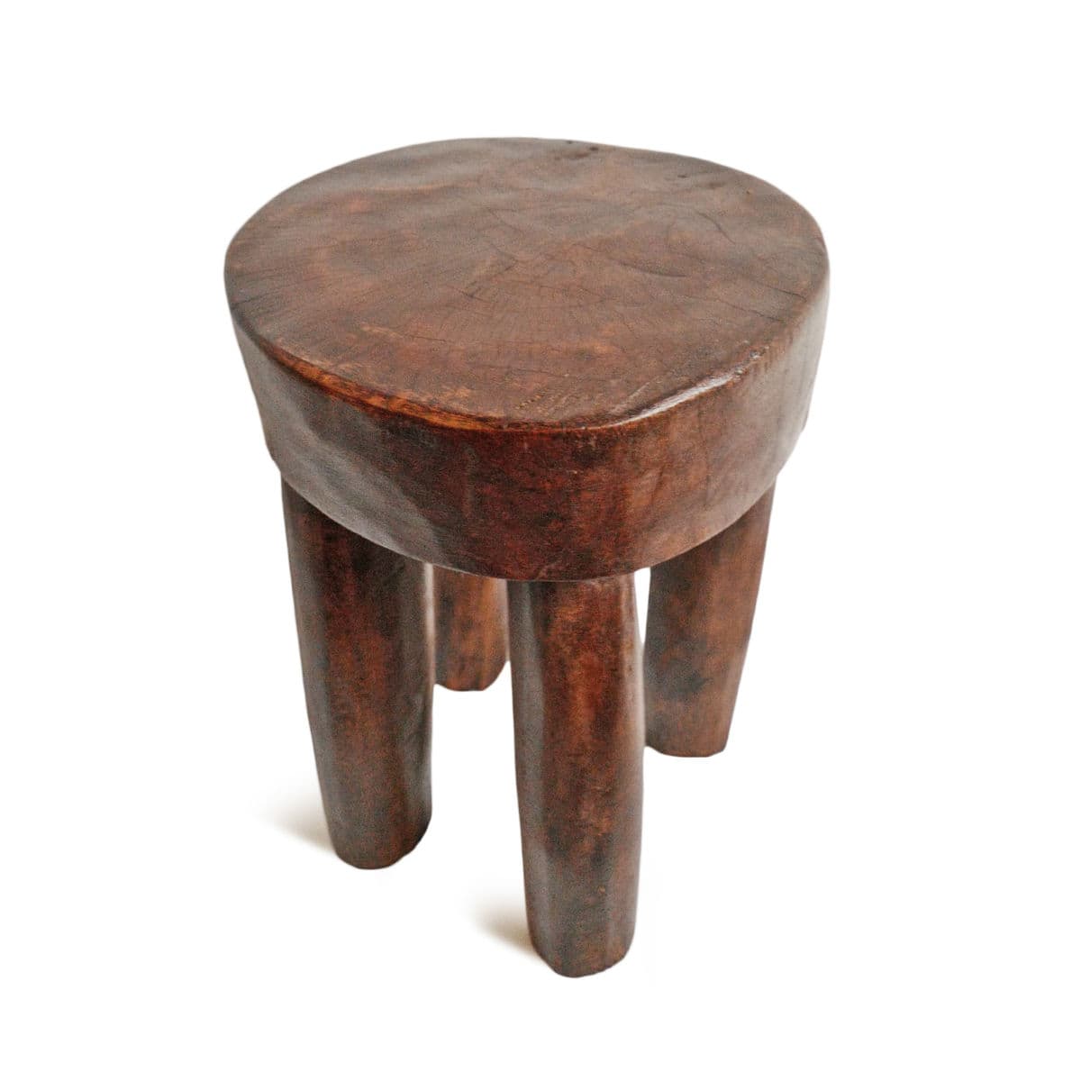 Vintage Ivory Coast Wood Stool - Thumbnail 4