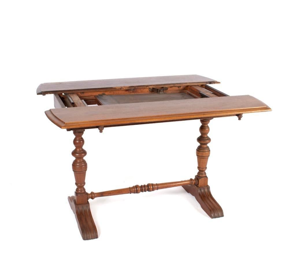 1920s Made in Los Angeles by Angelus Furniture Solid Oak Convertible Console or Library Table - Thumbnail 4