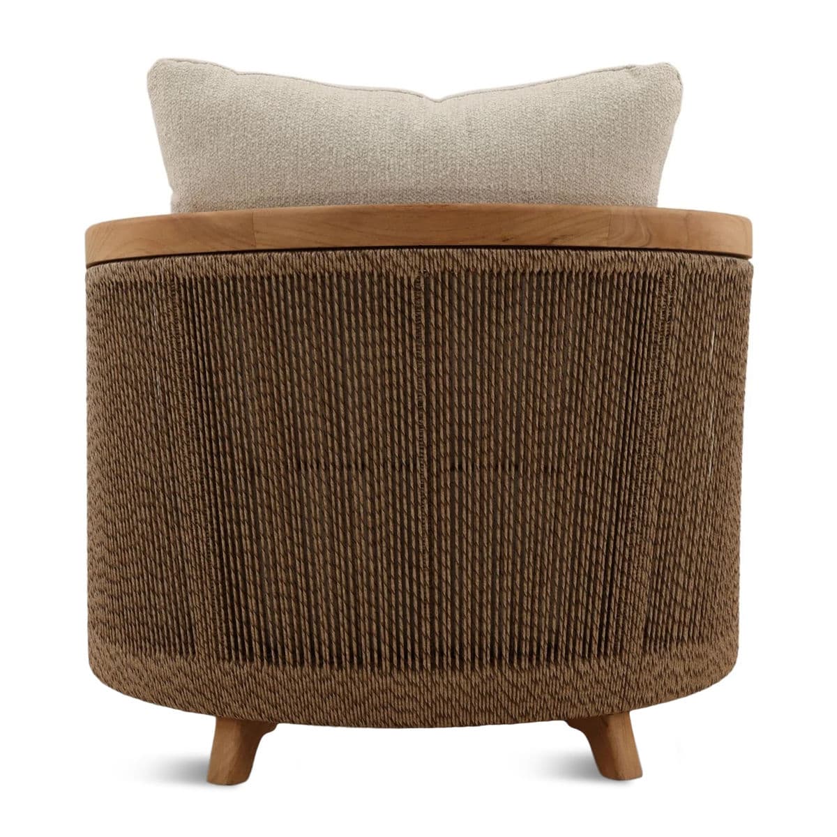 Rope Wrapped Teak Outdoor Chaise - Thumbnail 4