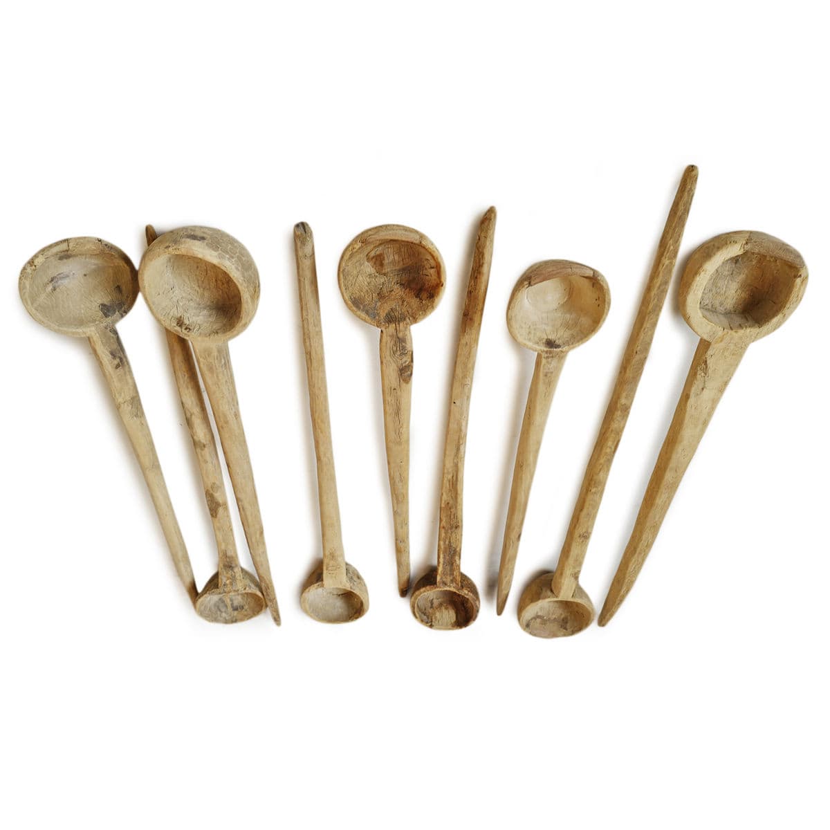 Old Bleached Wood Indian Spoons - Thumbnail 4