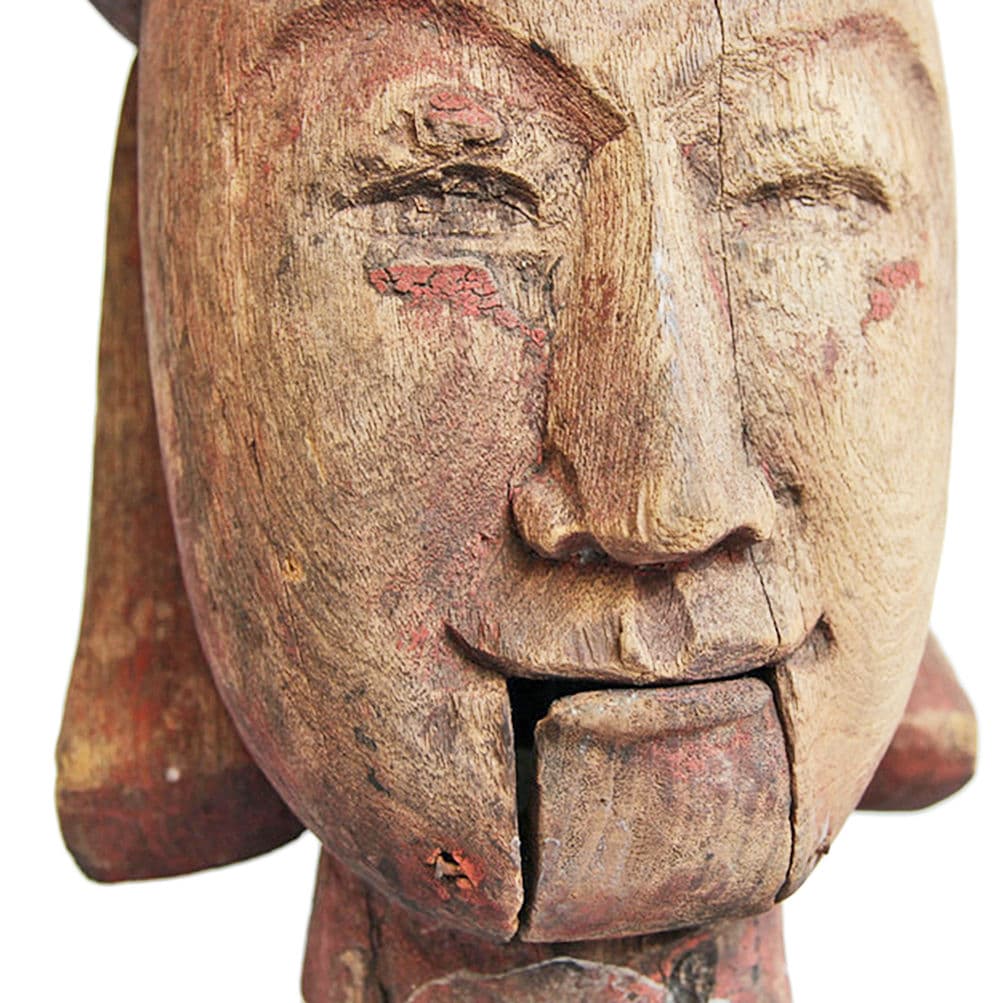 Antique Thailand Wood Puppet Head - Thumbnail 4
