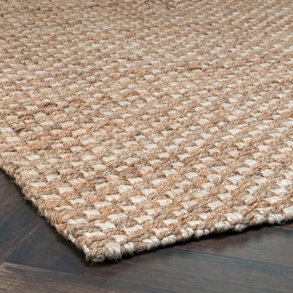 Basket Weave Natural/Bleach  Jute Rug - Thumbnail 4
