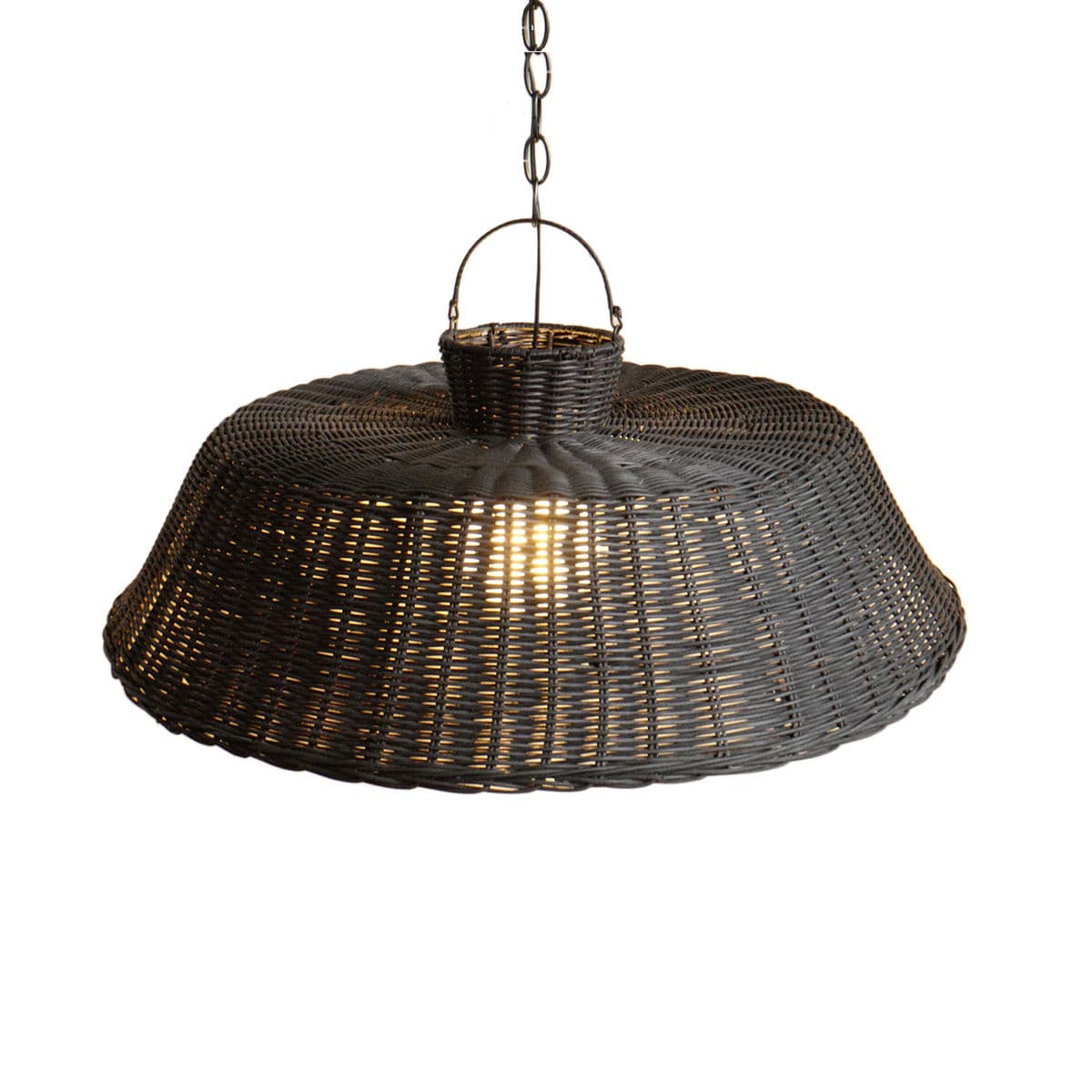 Black Wicker Audrey Pendant Medium - Thumbnail 4