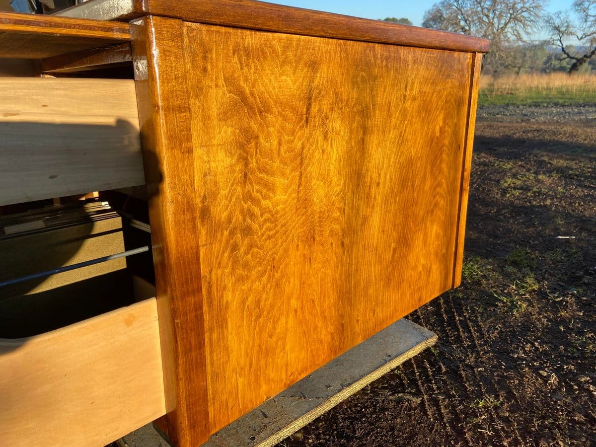 1970s Vintage Mid Century Modern Wooden Desk - Thumbnail 3