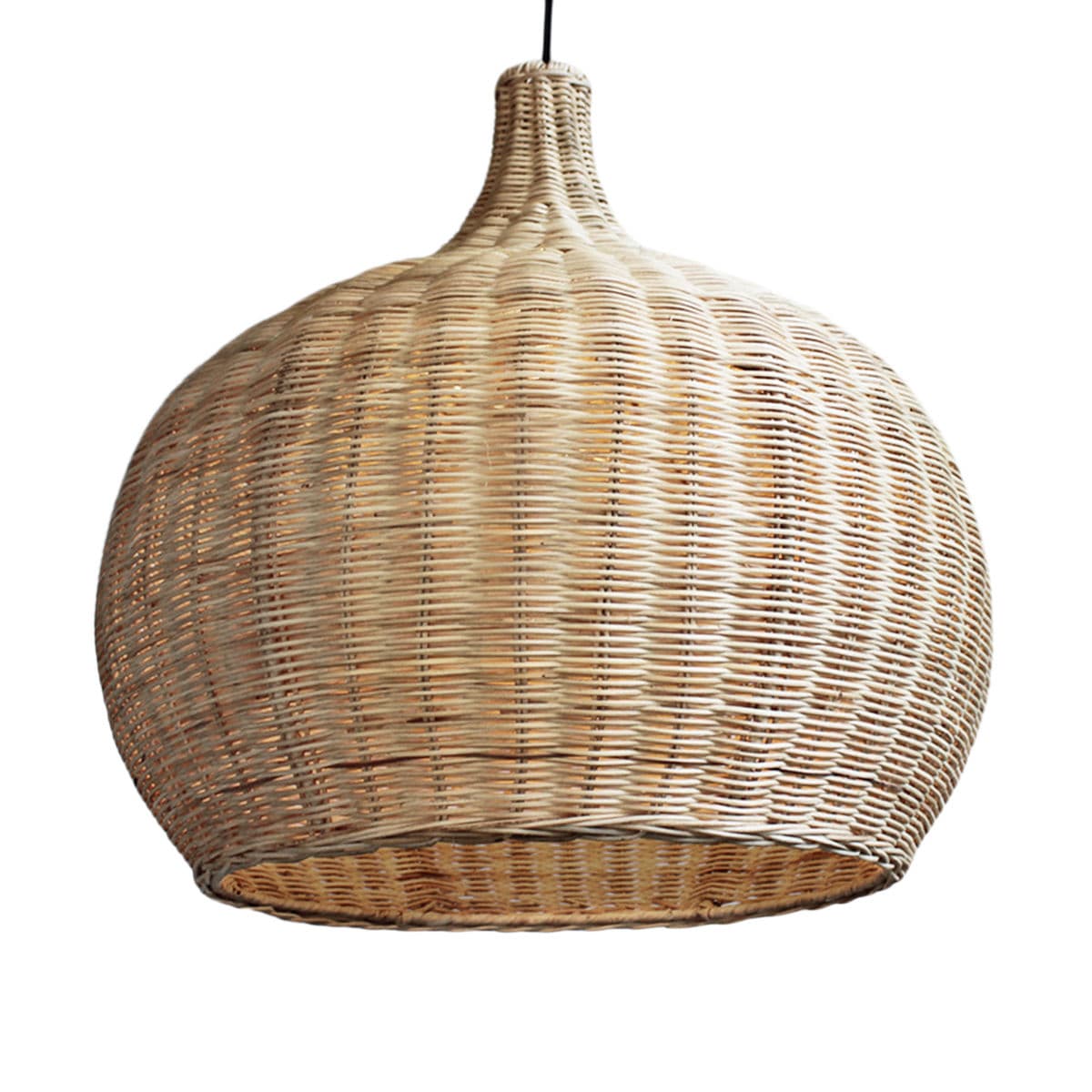 Raw Wicker Bell Lantern Large - Thumbnail 4