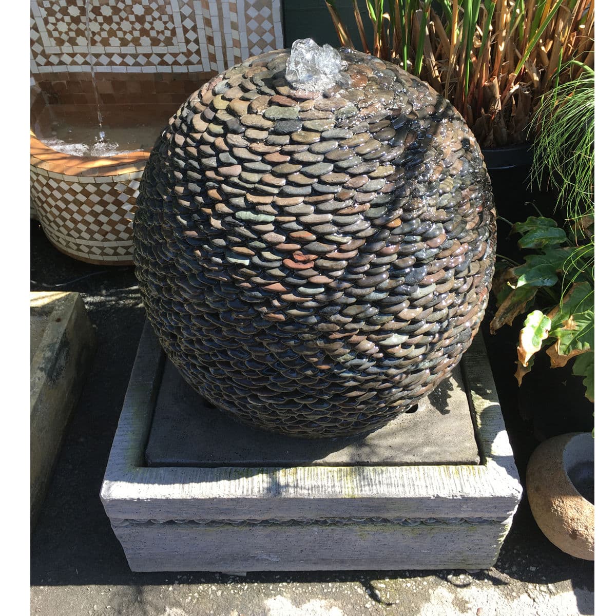 Rock Pebble Ball Fountain Small - Thumbnail 4