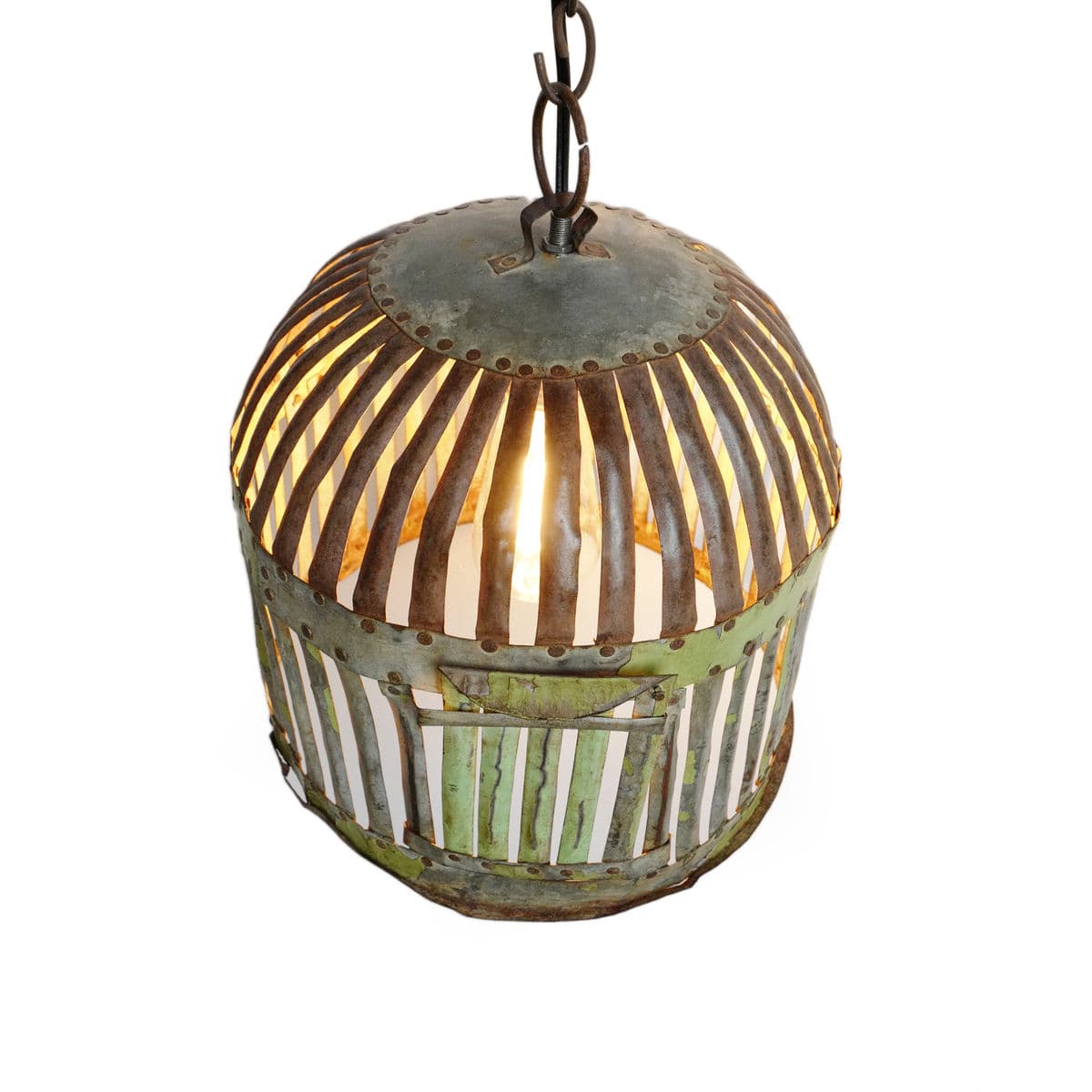 Industrial Iron Basket Cage Lantern - Thumbnail 4