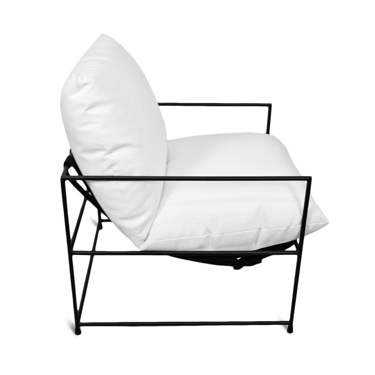 Plush White & Black Accent Chair - Thumbnail 4
