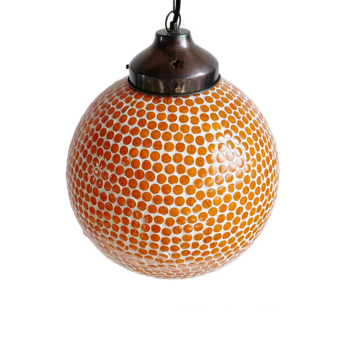 Orange Mosaic Globe Pendant Small - Thumbnail 4