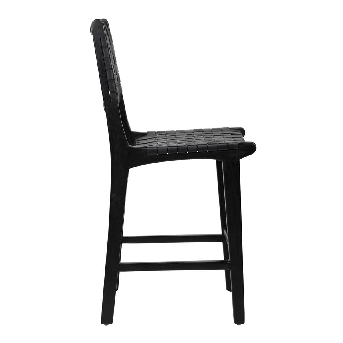 Black Leather Strap Counter Stool - Thumbnail 4