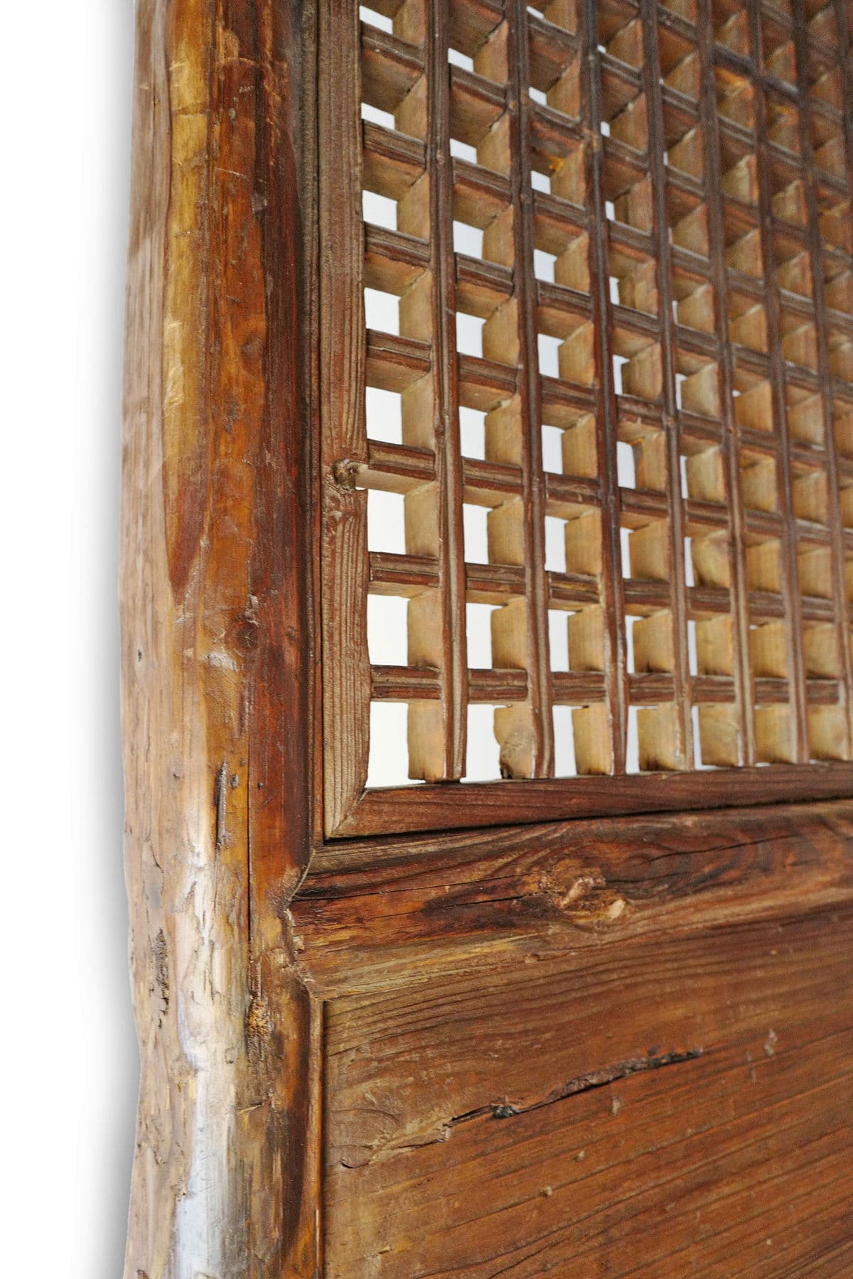 Antique Elm Wood Screen Door Panel - Thumbnail 4
