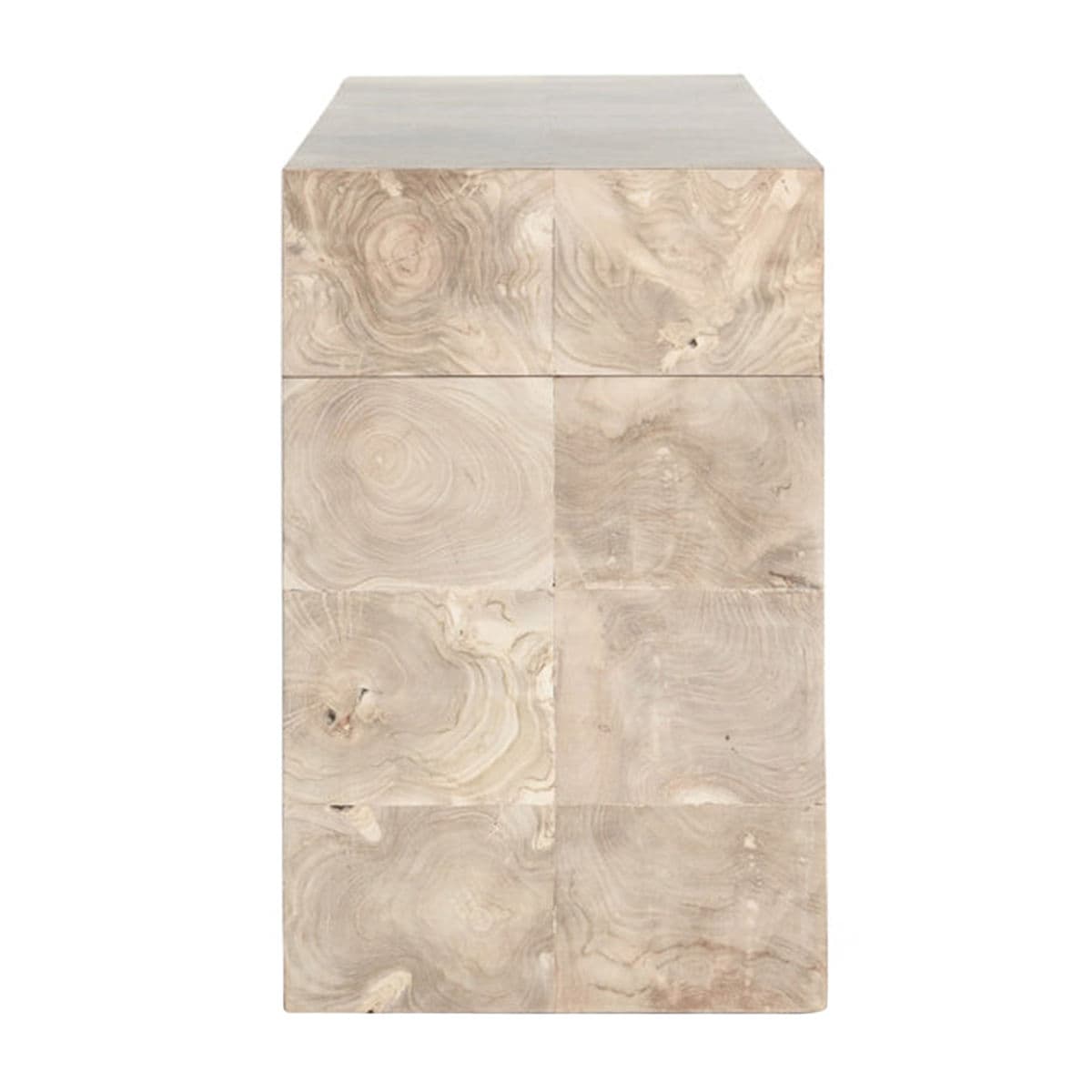 Modern Beige Teak Squares Console - Thumbnail 4
