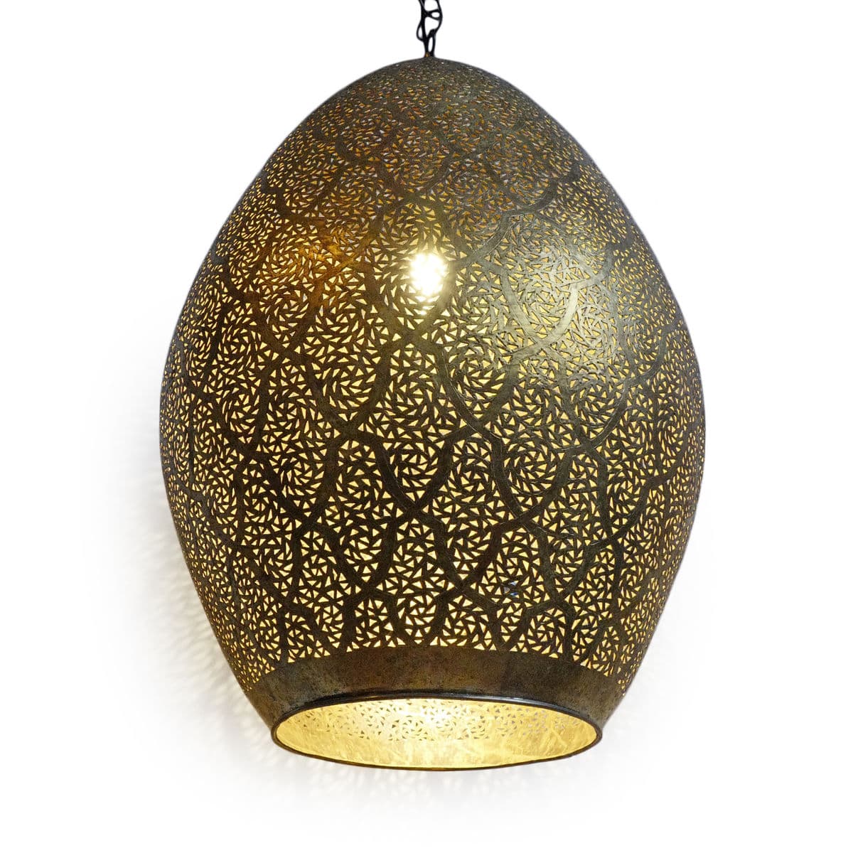 Dasha Brass Egg Pendant Lantern - Thumbnail 4