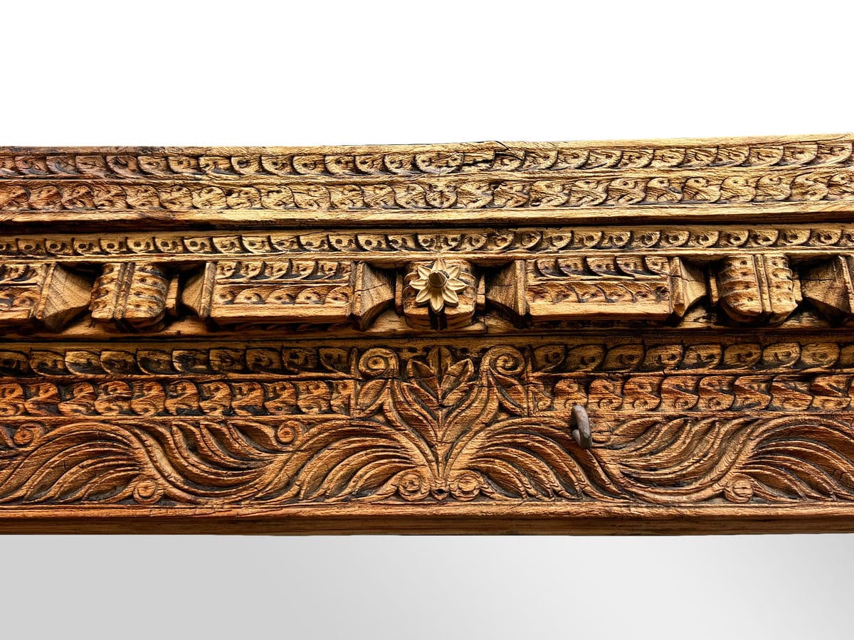 Old Carved Teak Door Mirror Frame - Thumbnail 4