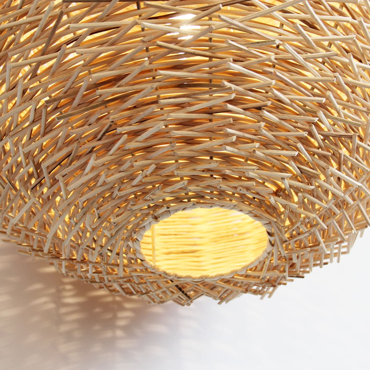 Bird Nest Rattan Globe Lantern Medium - Thumbnail 4